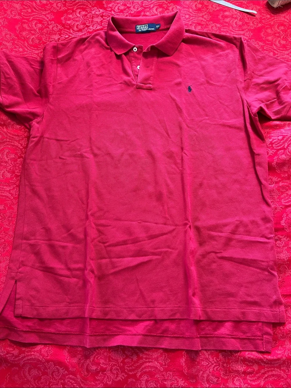 Polo Ralph Lauren Red Polo Shirt Men’s XXL Cotton Short Sleeve Embroidered Pony